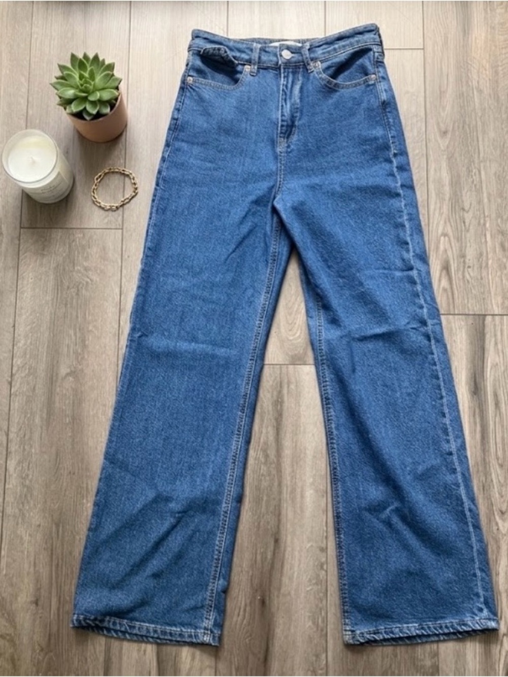 Ever New High Rise Wide Leg Jeans Mid Wash Women’s 4